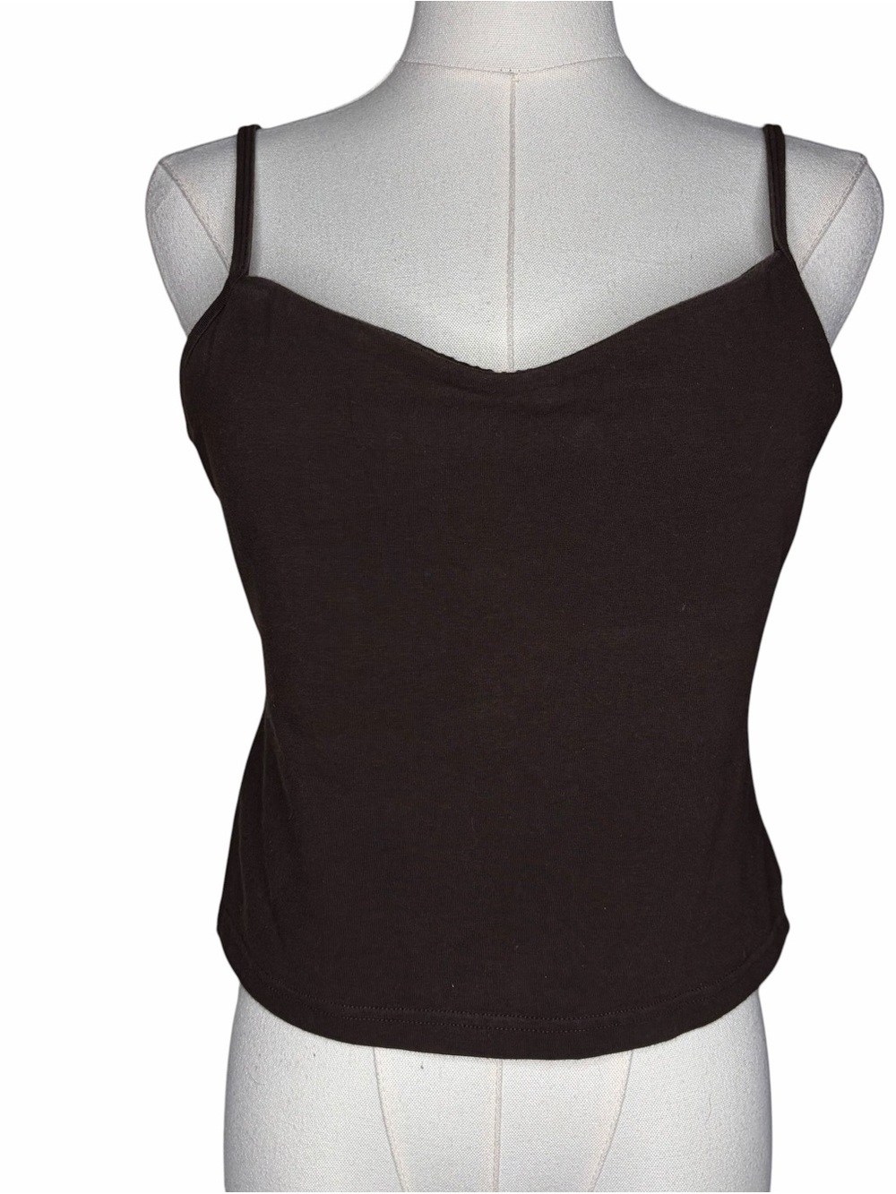 Vintage Y2K Moda International Brown Tank Top Spaghetti Strap Boho Earthy Size L